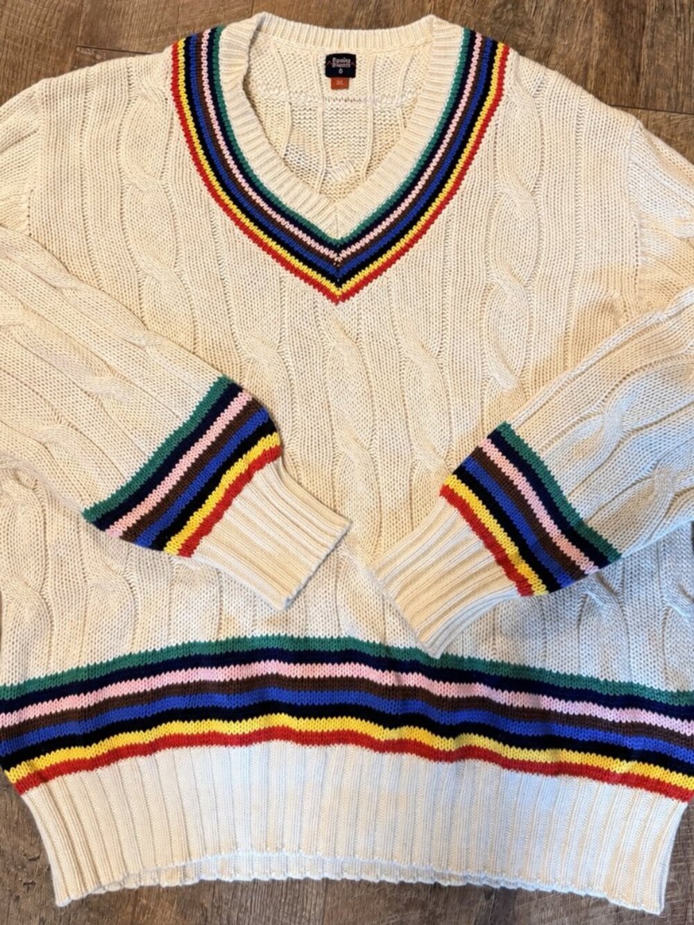 Rowing Blazers x Target Croquet Stripe Cable Knit Sweater 1 XL & 1 XXL